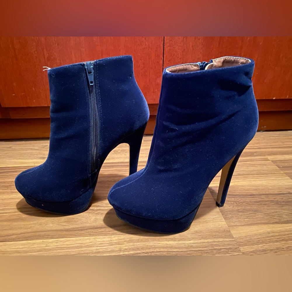 Material girl velvet booties